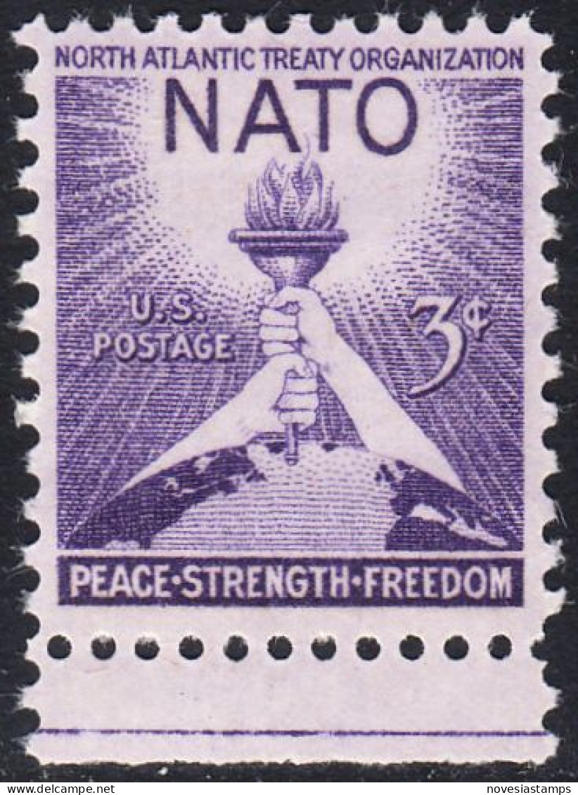 !a! USA Sc# 1008 MNH SINGLE W/ Bottom Margin (a1) - NATO - Ungebraucht