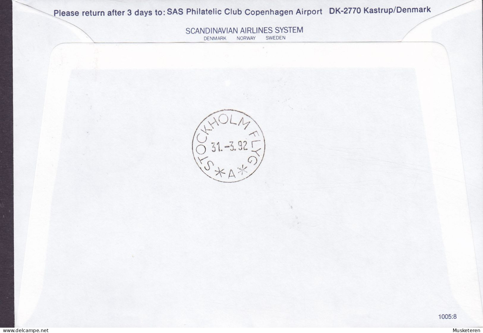 Latvia SAS First DC-9 Flight RIGA-STOCKHOLM 1992 Cover Brief Lettre STOCKHOLM GLYG (Arr.) Sweden - Lettonie