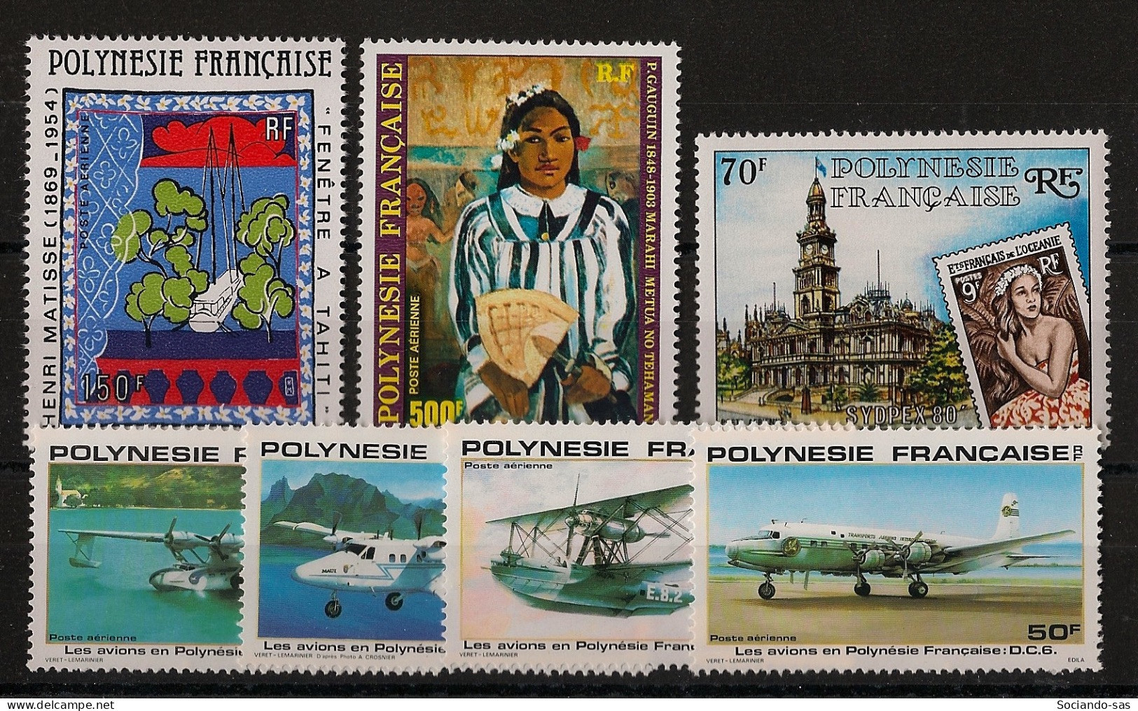 POLYNESIE - Année 1980 - Tous Les "Poste Aérienne" Du PA N°YT. 153 Au N°159 - Neuf Luxe ** / MNH / Postfrisch - Volledig Jaar