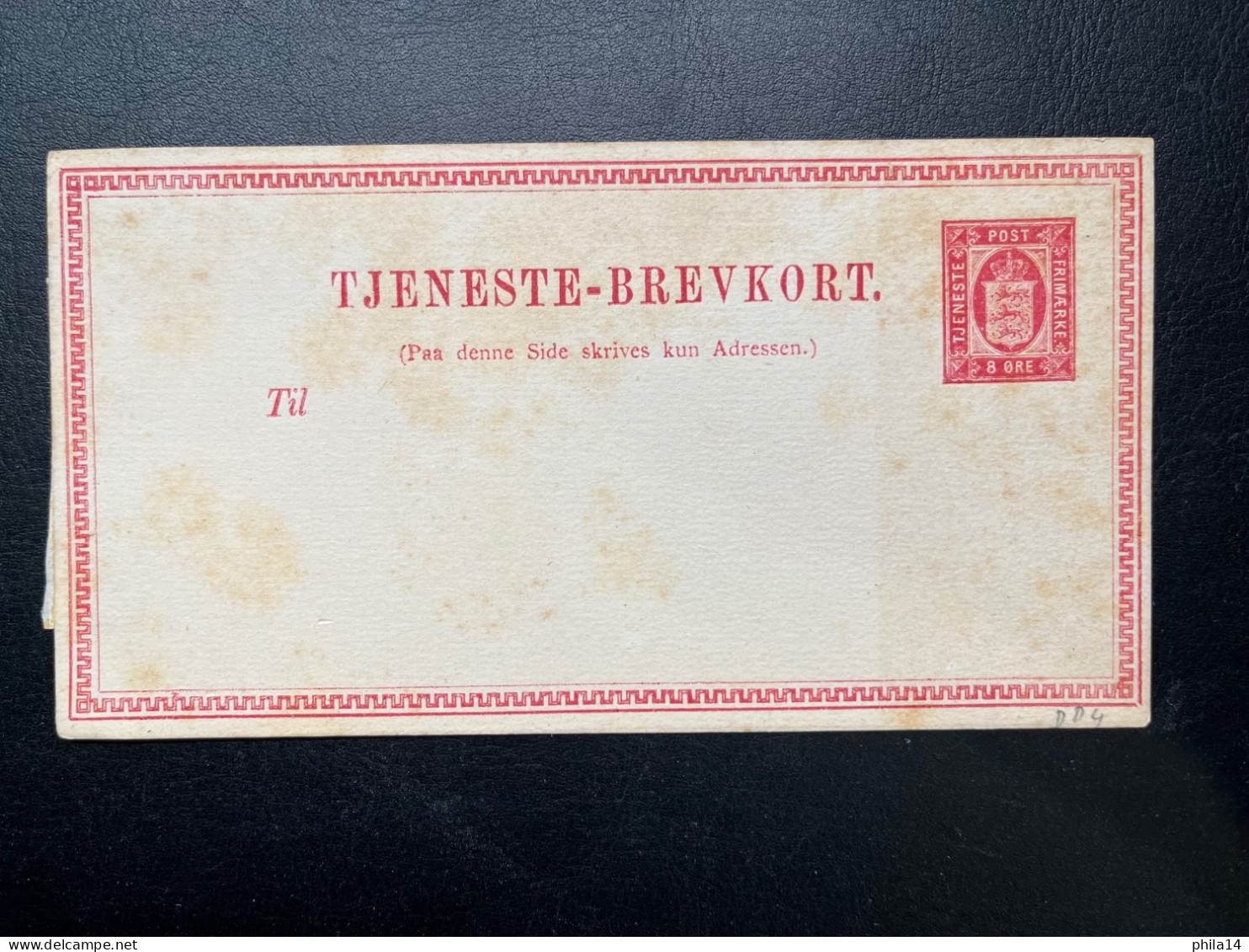 ENTIER POSTAL DANEMARK / NEUF / 8 ORE / TJENESTE BREVKORT - Ganzsachen