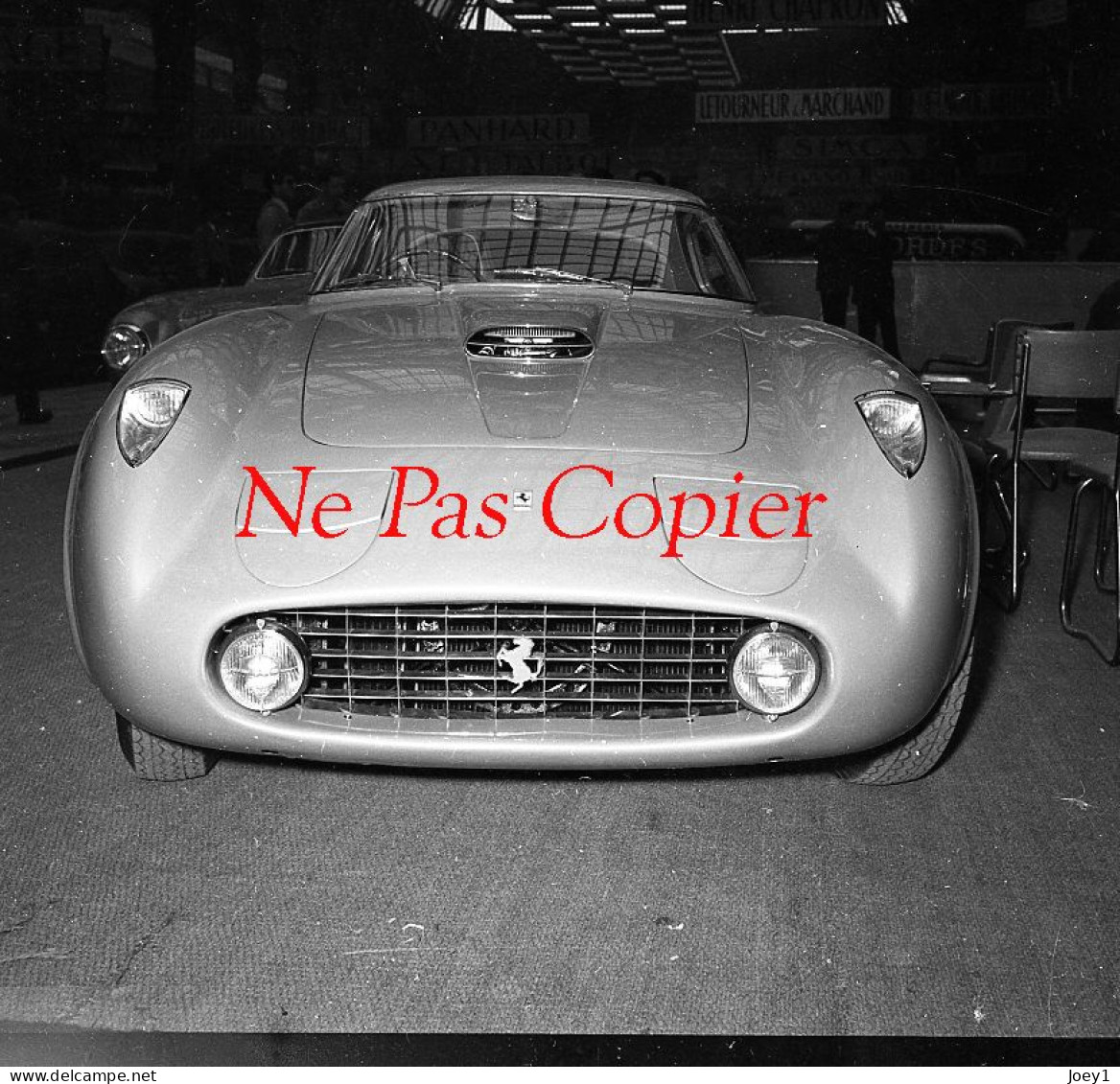 Ferrari 375 MM En 1954,Photo Au Salon De L'auto à Paris Au Grand Palais, Modèle Unique Pour Ingrid Bergman - Automobiles