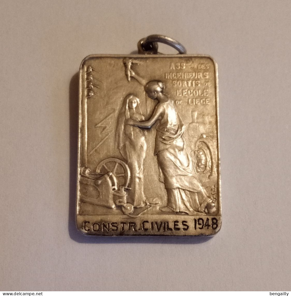 Médaille Constructions Civiles 1948 Belgique Argent - Professionali / Di Società
