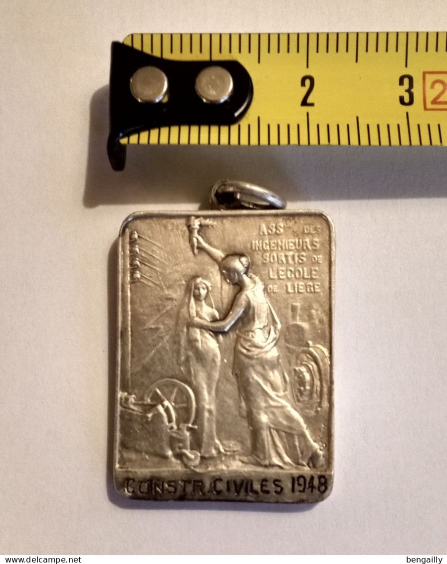 Médaille Constructions Civiles 1948 Belgique Argent - Professionals / Firms