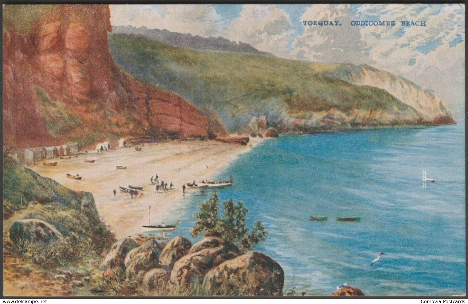 Oddicombe Beach, Torquay, Devon, C.1920 - Photochrom Postcard - Torquay