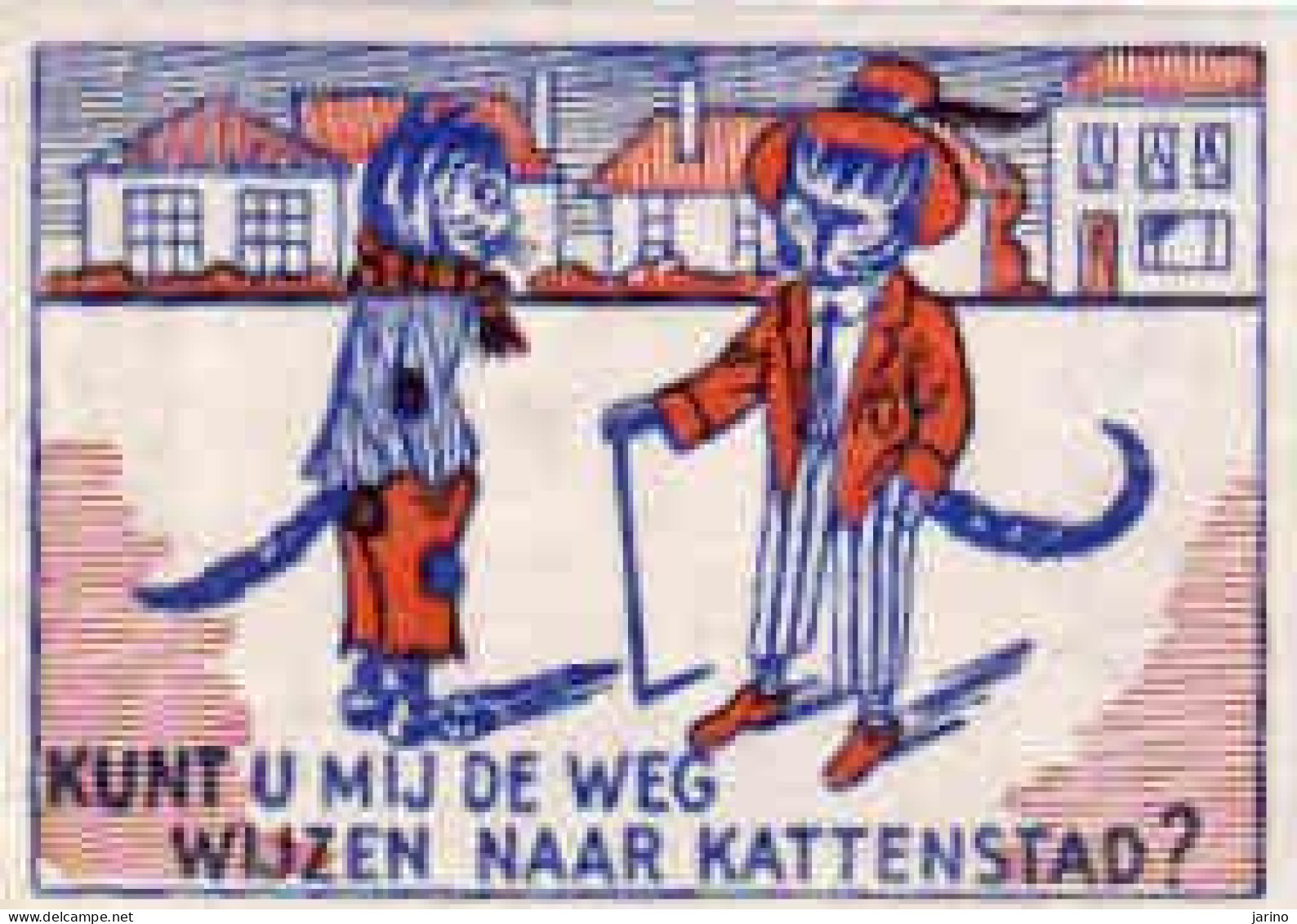 Dutch Matchbox Label, Kunt U  Mij De Weg Vijzen Naar Kattenstad-Belgium?, Cat, Holland, Netherlands - Boites D'allumettes - Etiquettes