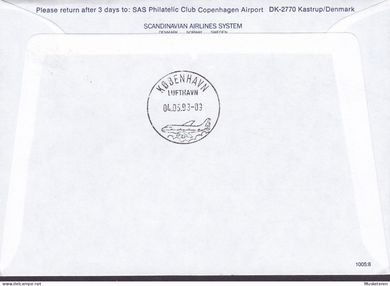 Luxembourg SAS First Fokker 50 Flight LUXEMBOURG-COPENHAGEN 1993 Cover Brief Lettre KØBENHAVN LUFTHAVN (Arr.) - Cartas & Documentos