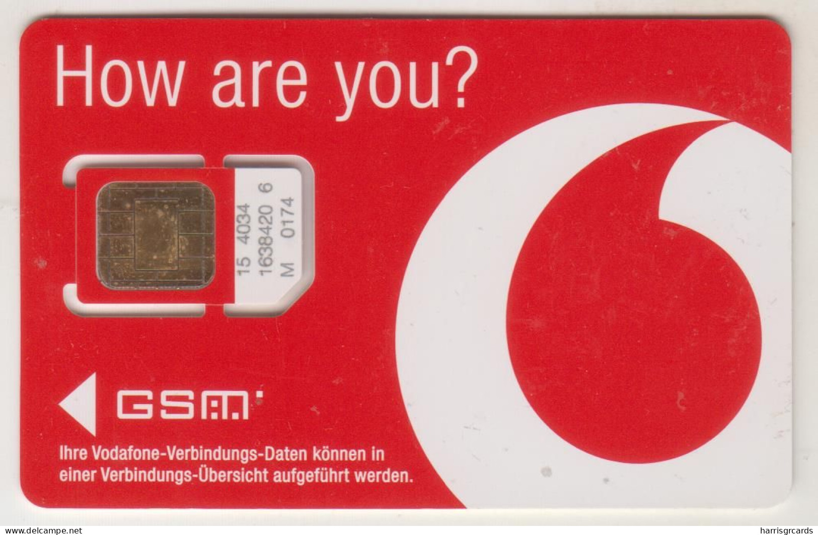 GERMANY - How Are You? , Vodafone GSM Card , Mint - [2] Móviles Tarjetas Prepagadas & Recargos