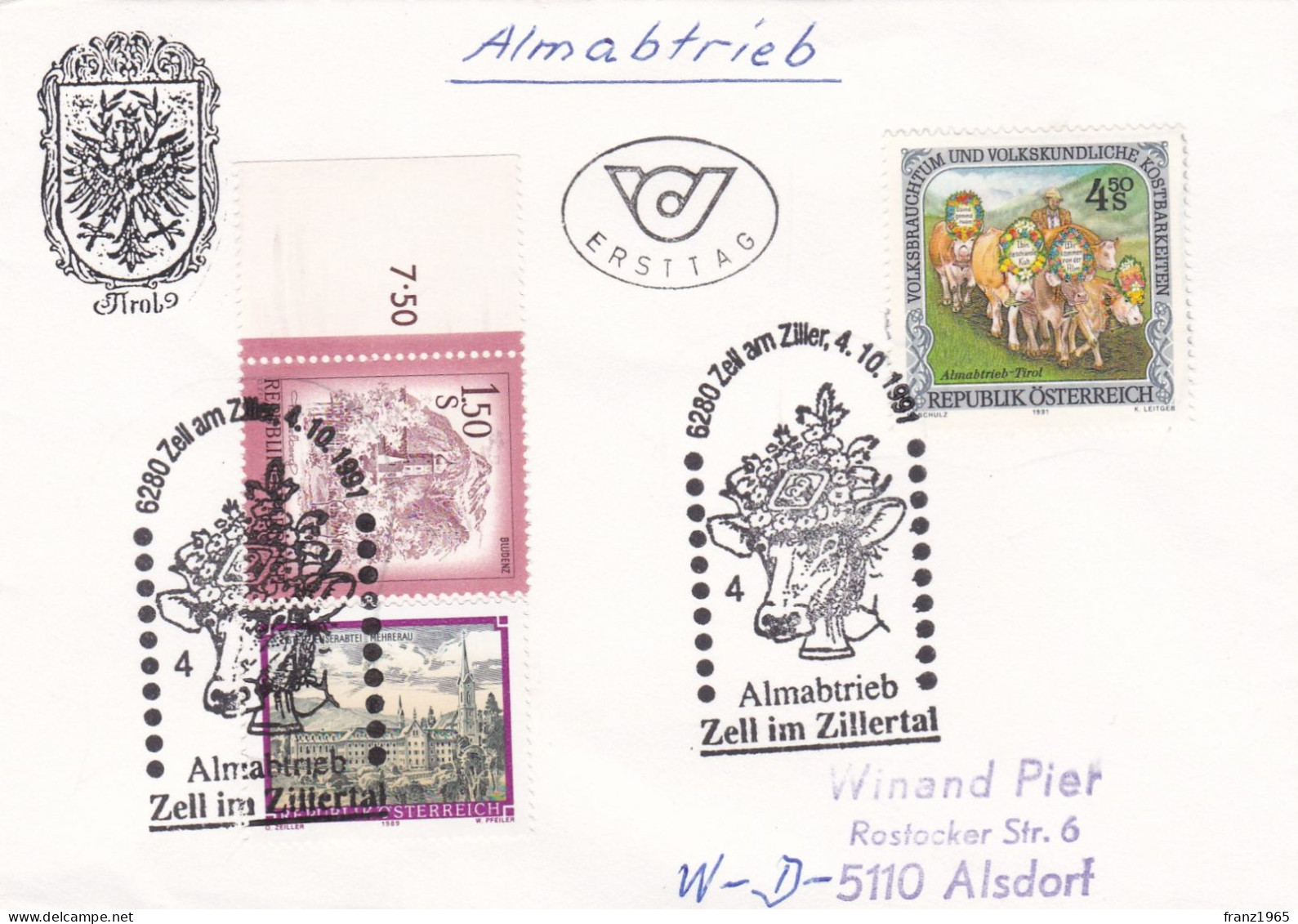 Almabtrieb - Zell Im Zillertal - 1991 - Lettres & Documents