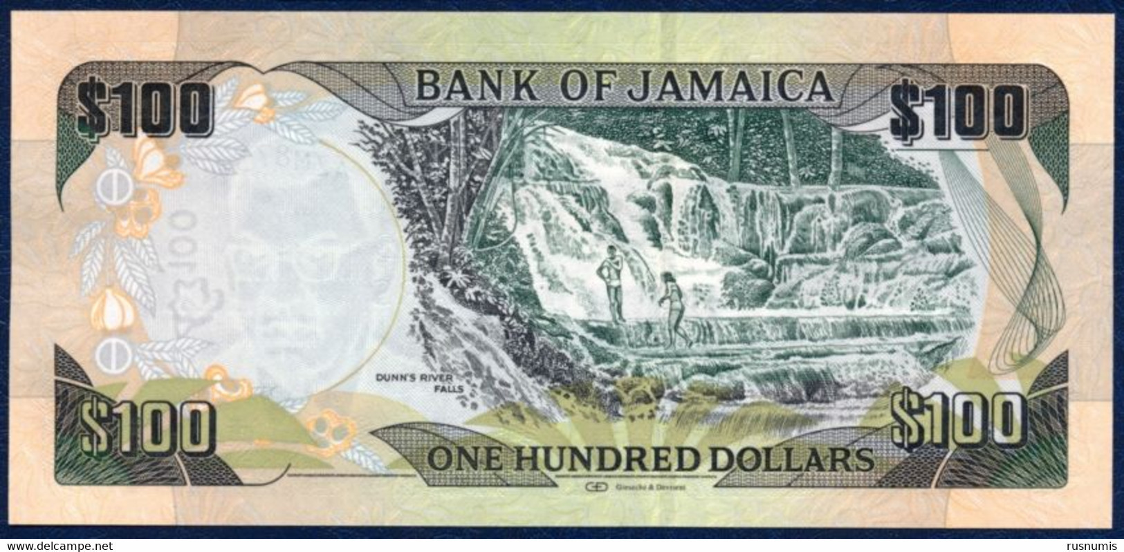 JAMAICA JAMAIKA 100 DOLLARS P-95a DONALD SANGSTER / DUNN's RIVER WATERFALLS 2014 UNC - Jamaique