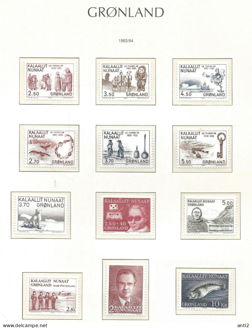 Greenland  1979-1990 46 Stams And Blocs (different Stamps), MNH(**) - Verzamelingen & Reeksen