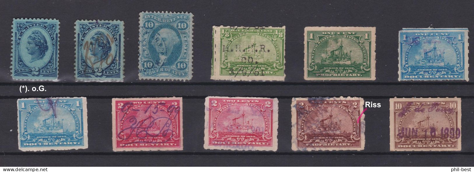USA 1898/9, LOt INTER REVENUE Gestempelt; Qualität S. Scan! #E675 - Verzamelingen