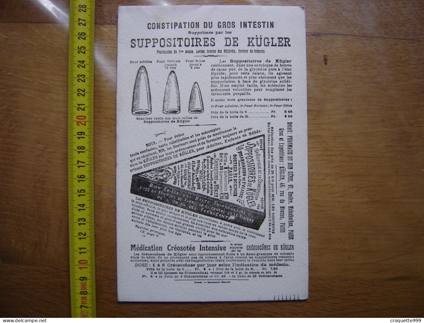 Buvard CURIOSA Suppositoires Glycéricones De KÜGLER Circa 1930 - Produits Pharmaceutiques