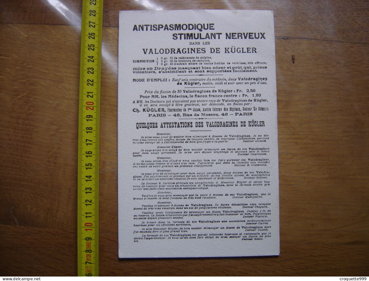 Buvard CURIOSA Suppositoires Glycéricones De KÜGLER Circa 1930 - Produits Pharmaceutiques