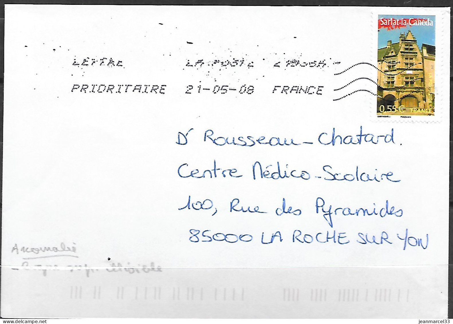 Curiosité Toshiba Du 21-05-08 Ligne Supérieur De L'empreinte Défectueuse Illisible - Lettres & Documents