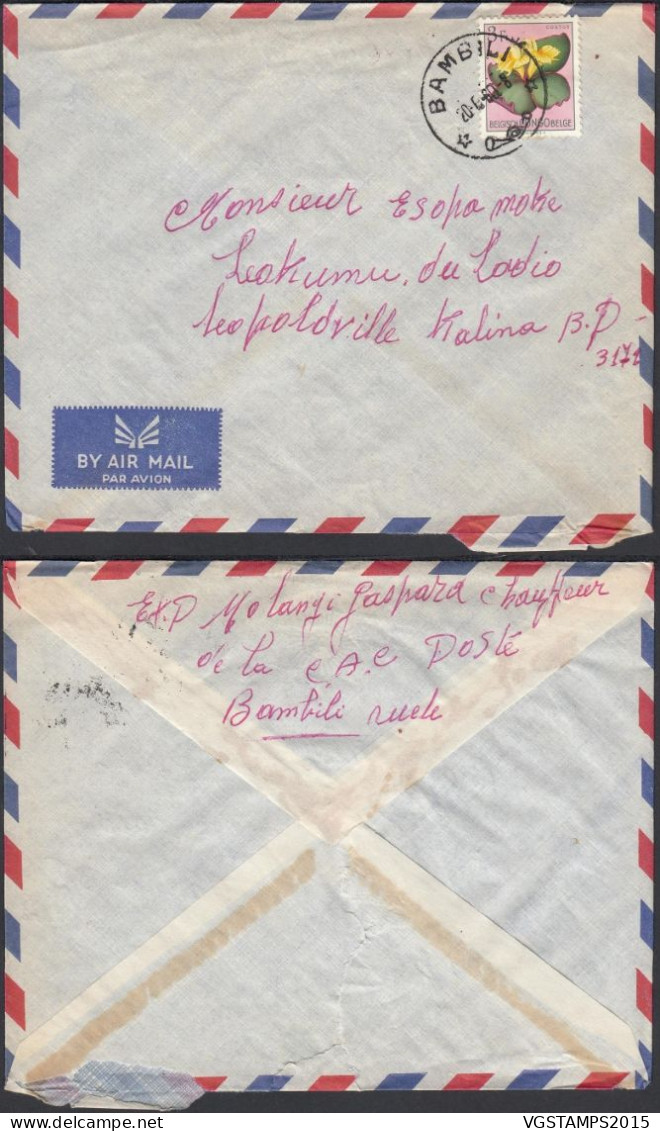 Congo Belge 1960 - Lettre Courrier Interne De Bambili (Bas-Vele) à Destination Leopoldville-Kalina........ (EB) DC-12443 - Usati