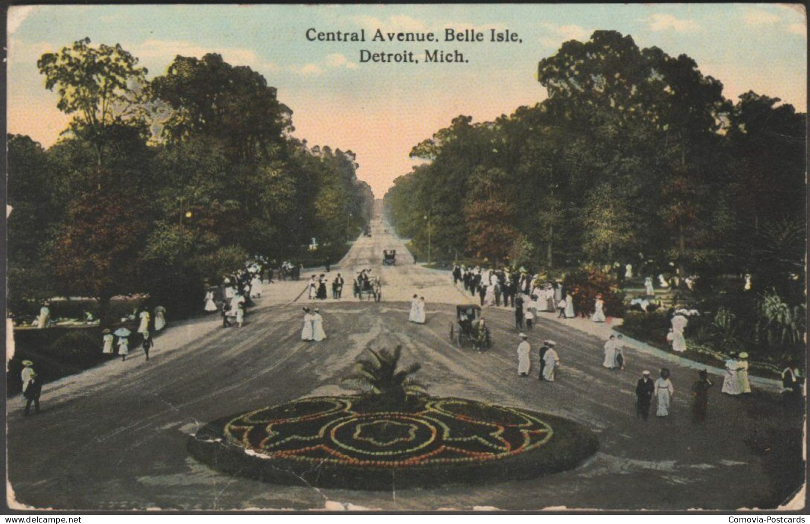 Central Avenue, Belle Isle, Detroit, C.1910 - Curt Teich Postcard - Detroit