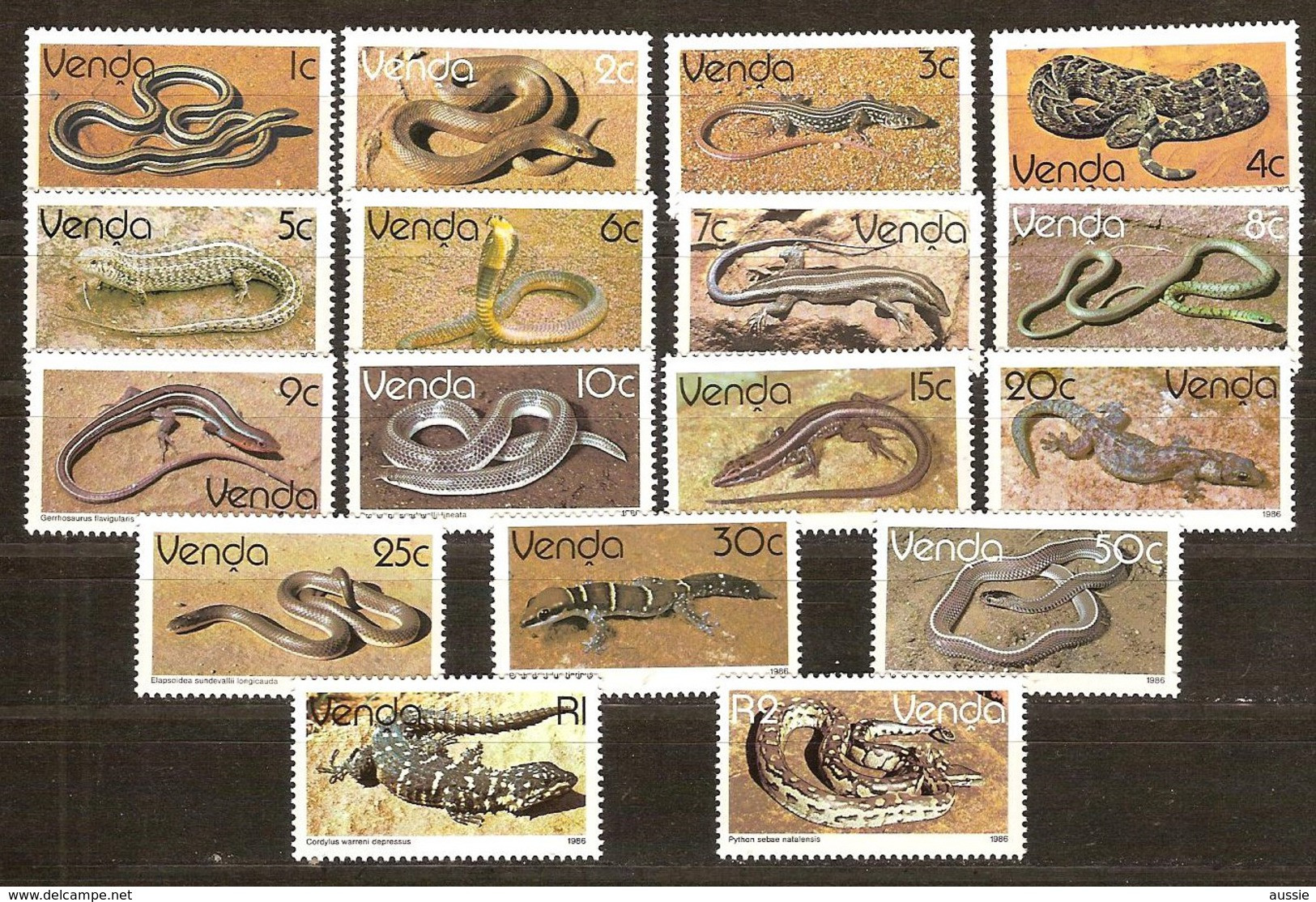 South Africa Du Sud Venda 1986 Yvertn° 120-136 *** MNH Cote 12,50 Euro Faune Reptiles - Venda