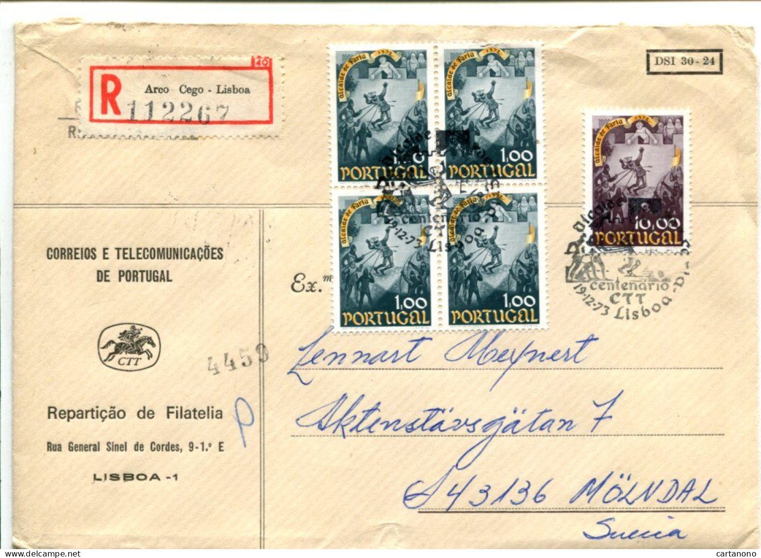 PORTUGAL - Affranchissements Sur Lettre Recommandée - Alcaide De Faria 1372 / Tir à L'arc - Lettres & Documents