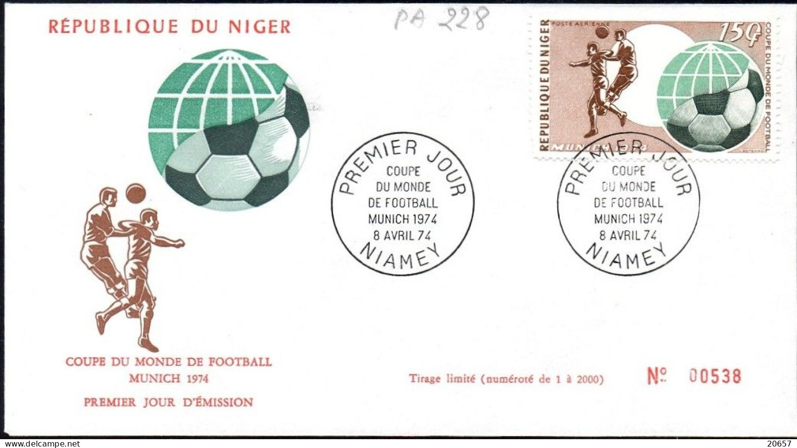 Niger A 227 à 229 Fdc Mondial Football 1974 En Allemagne, Germany, Deutschland - 1974 – Allemagne Fédérale