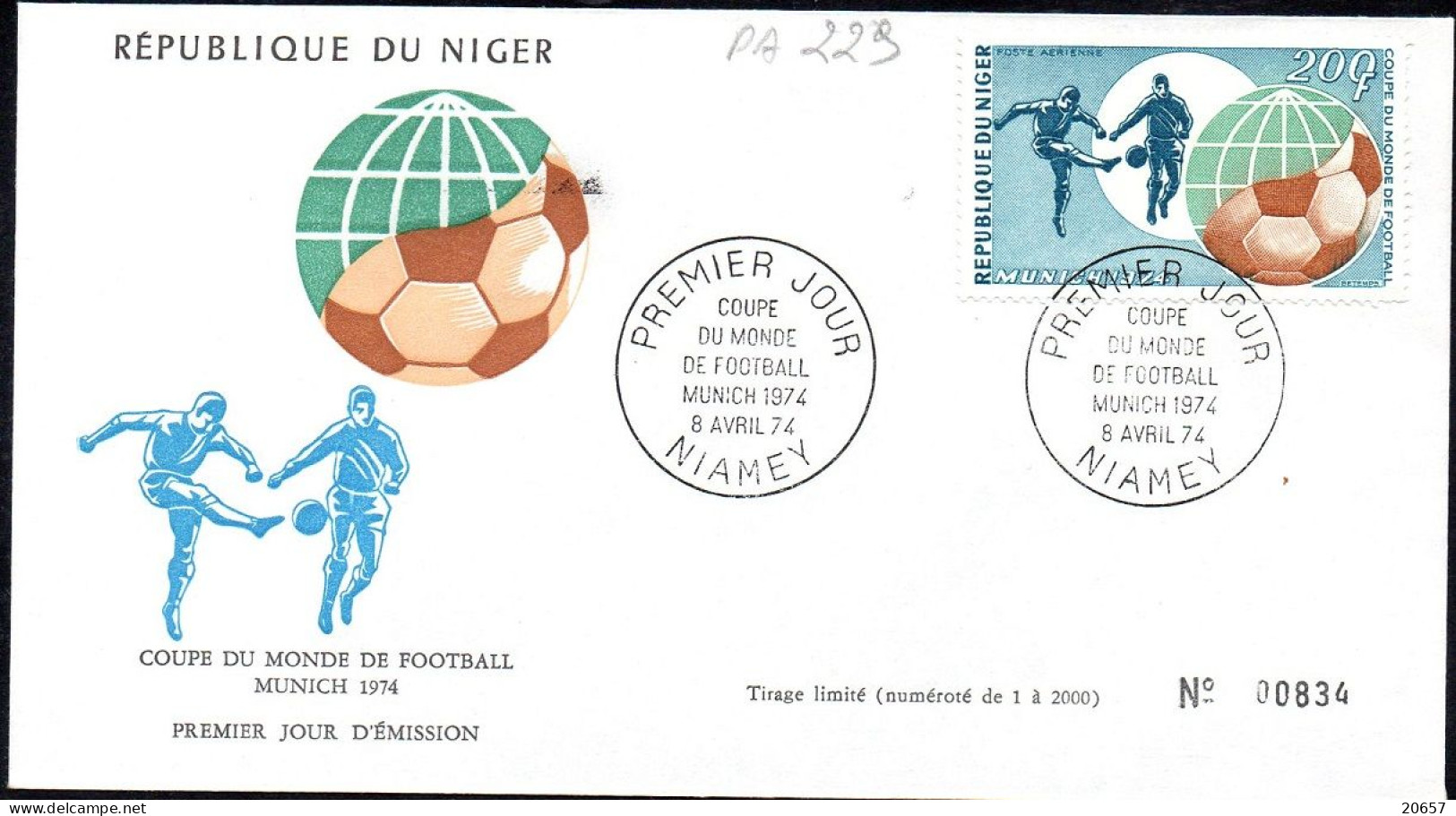 Niger A 227 à 229 Fdc Mondial Football 1974 En Allemagne, Germany, Deutschland - 1974 – Allemagne Fédérale