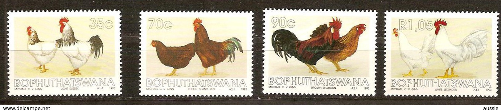 South Africa Du Sud Bophuthatswana 1993 Yvertn° 290-293 *** MNH Cote 3,50 € Faune Oiseaux Vogels Birds - Hühnervögel & Fasanen