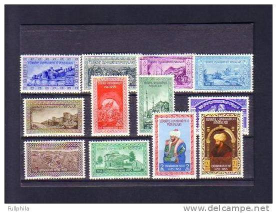 1953 TURKEY COMMEMORATIVE STAMPS FOR THE 500TH ANNIVERSARY OF THE CONQUEST OF CONSTANTINOPLE MNH ** - Neufs