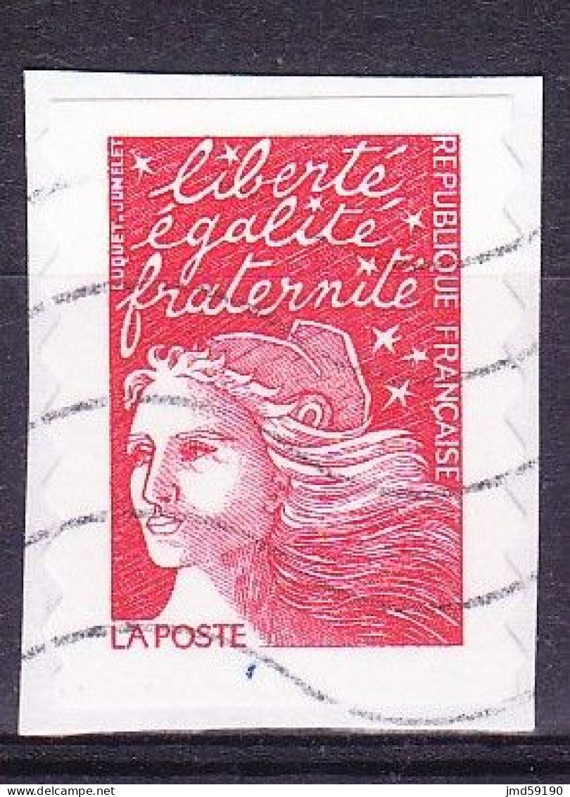 Variété Sans Bandes De Phosphore, Sur Timbre Rouge Oblitéré Marianne De Luquet N°3085 - 1997-2004 Marianna Del 14 Luglio