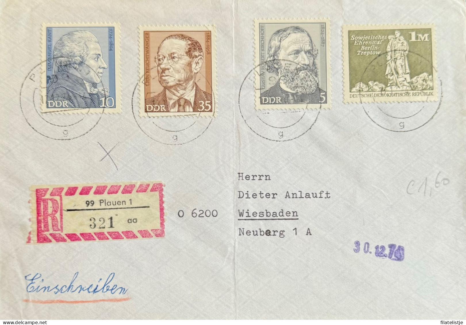 DDR  Aangetekende Zending - Briefomslagen - Gebruikt