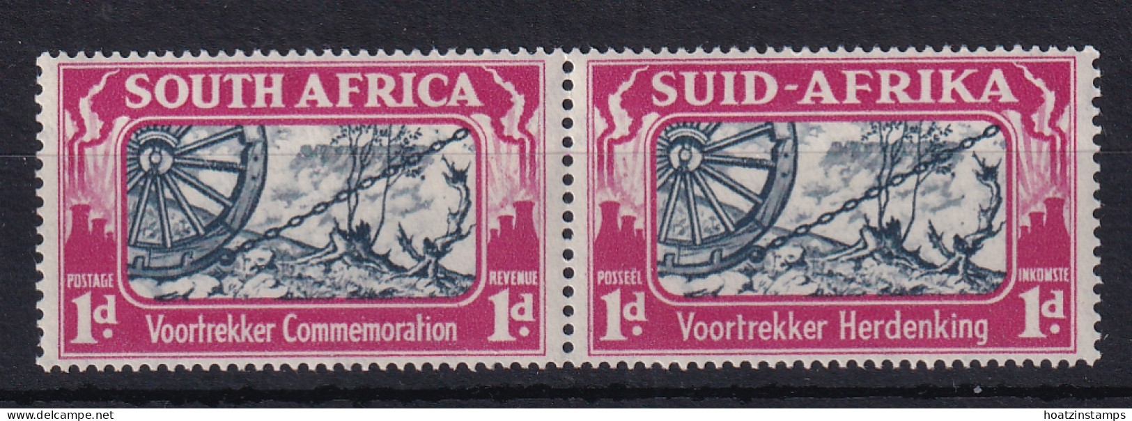 South Africa: 1938   Voortrekker Commemoration  SG80   1d   MH Pair - Unused Stamps