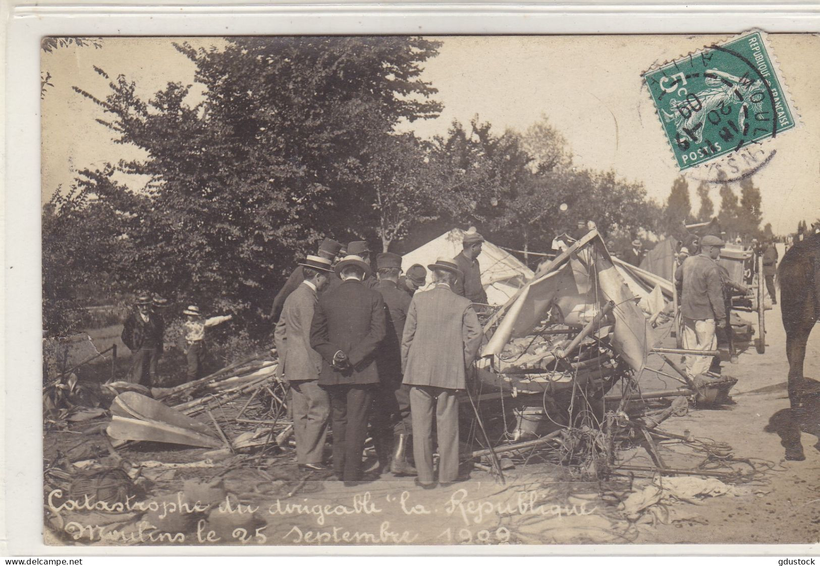 Catastrophe Du Dirigeable "La République" Moulins Le 25 Septembre 1909 - Ongevalen