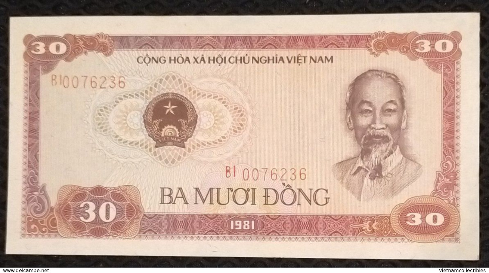 Viet Nam Vietnam 30 Dong UNC Banknote Note 1981 - Pick # 87b (big Serial Number) / 02 Photos - RARE - Viêt-Nam