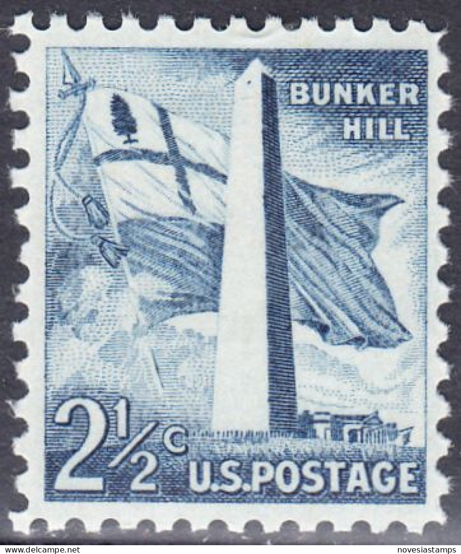 !a! USA Sc# 1034 MNH SINGLE (a2) - Bunker Hill - Unused Stamps