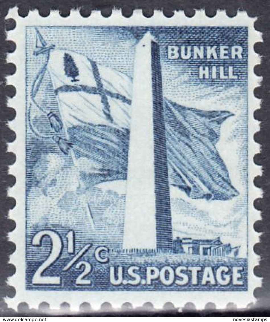 !a! USA Sc# 1034 MNH SINGLE (a3) - Bunker Hill - Unused Stamps