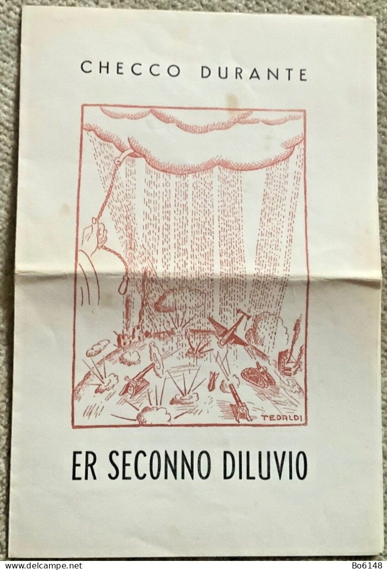 CHECCO DURANTE : Er Seconno Diluvio , Poesia Dialetto Romanesco , Anni 40 - Poésie