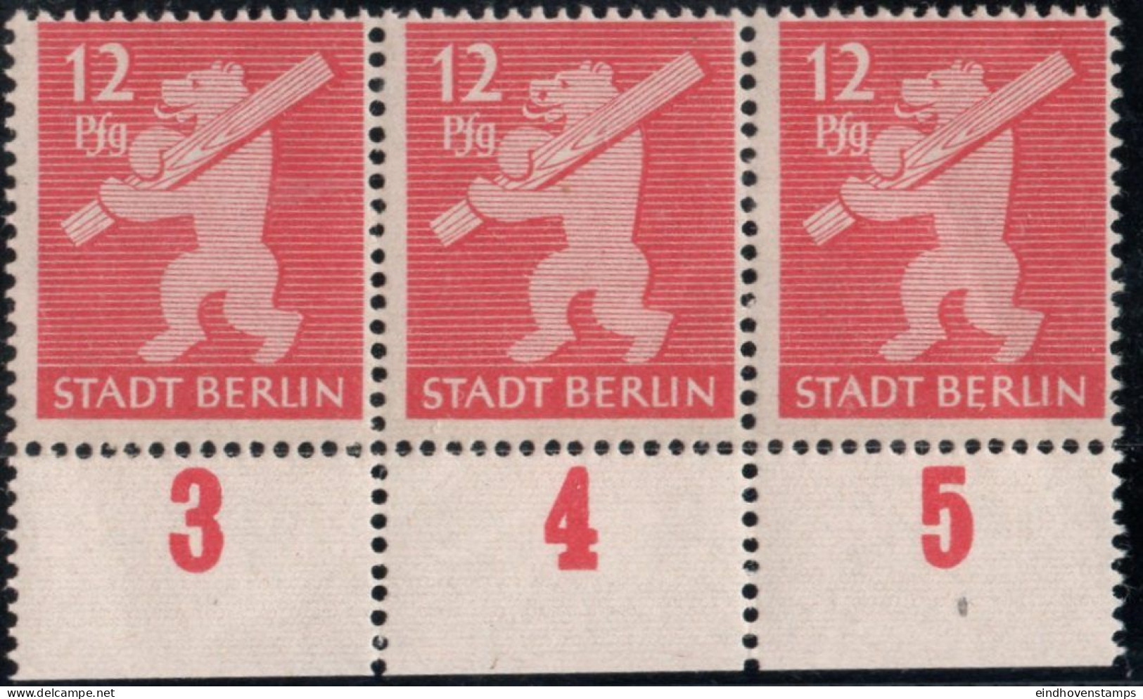 Germany 1945 Stadt Berlin 12 Pf Paper WBZ Plateflaw Mi IV MNH Certified Ströh BPP "Nostril" - Berlin & Brandenburg