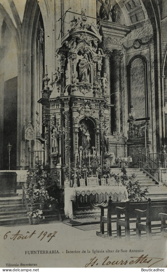 Fuenterrabia : Interior De La Iglesia Altar De San Antonio - Sonstige