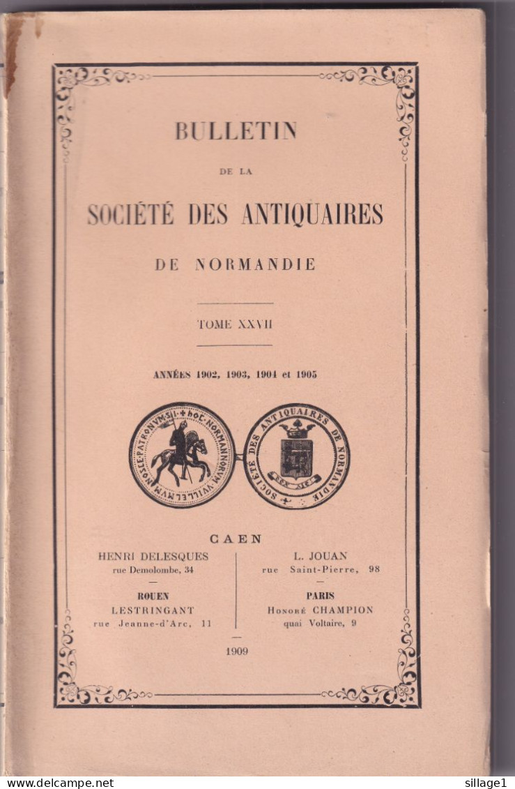 Les Seigneurs D'Amblie Ste Marie Aux Anglais F. Pouqueville Guibray Corday Bulletin De La Société Des Antiquaires De Nie - Normandie