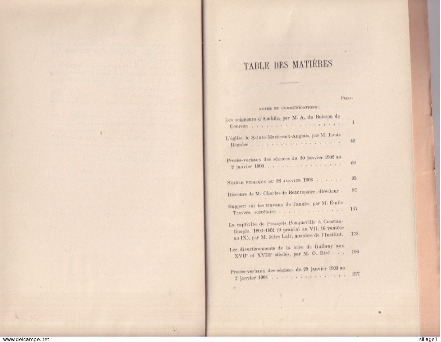 Les Seigneurs D'Amblie Ste Marie Aux Anglais F. Pouqueville Guibray Corday Bulletin De La Société Des Antiquaires De Nie - Normandie