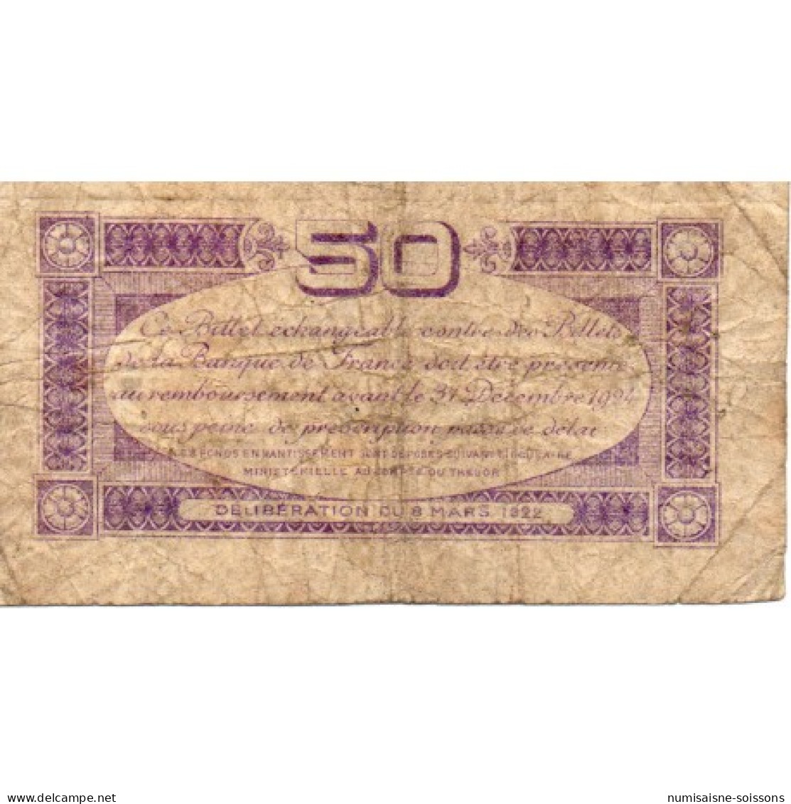 31 - TOULOUSE - CHAMBRE DE COMMERCE - 50 CENTIMES - 08/03/1922 - TB - Unclassified