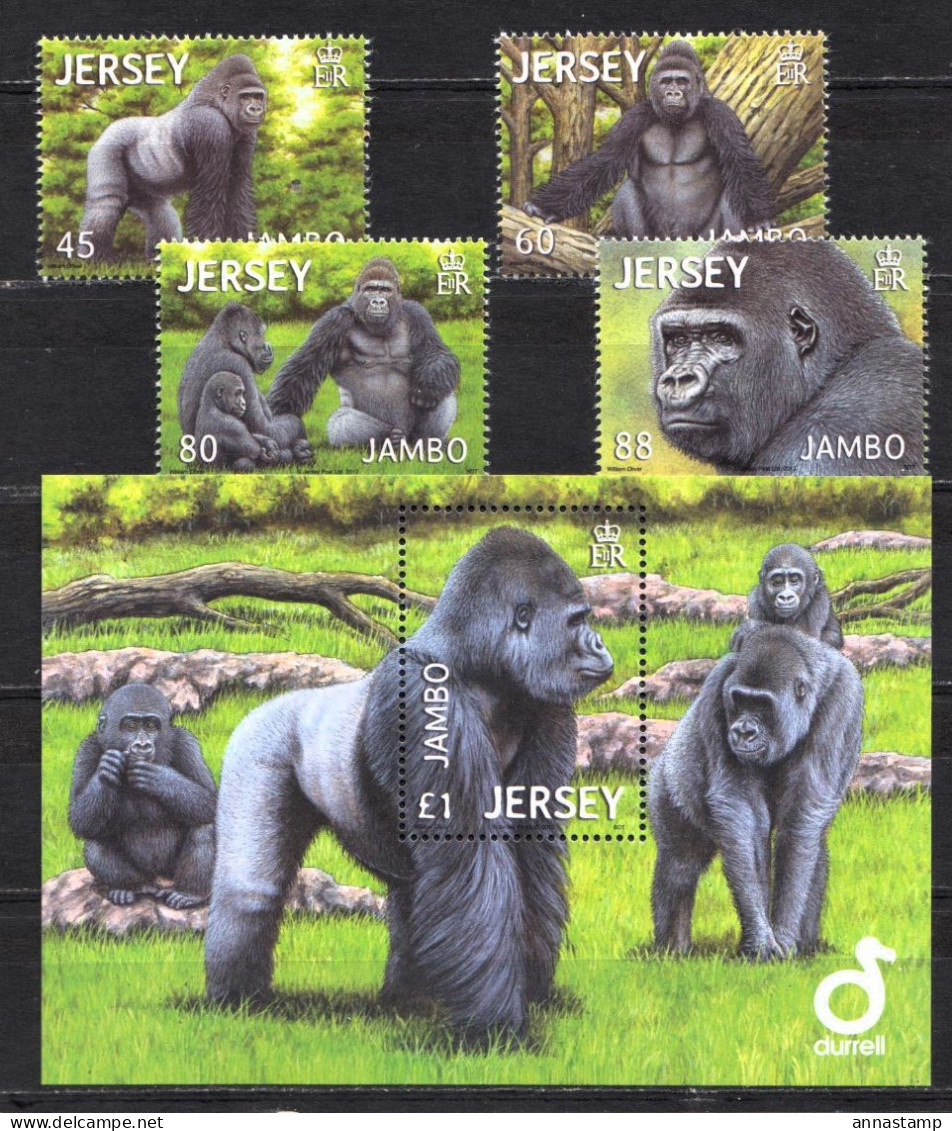 Jersey MNH Set And SS - Gorilles