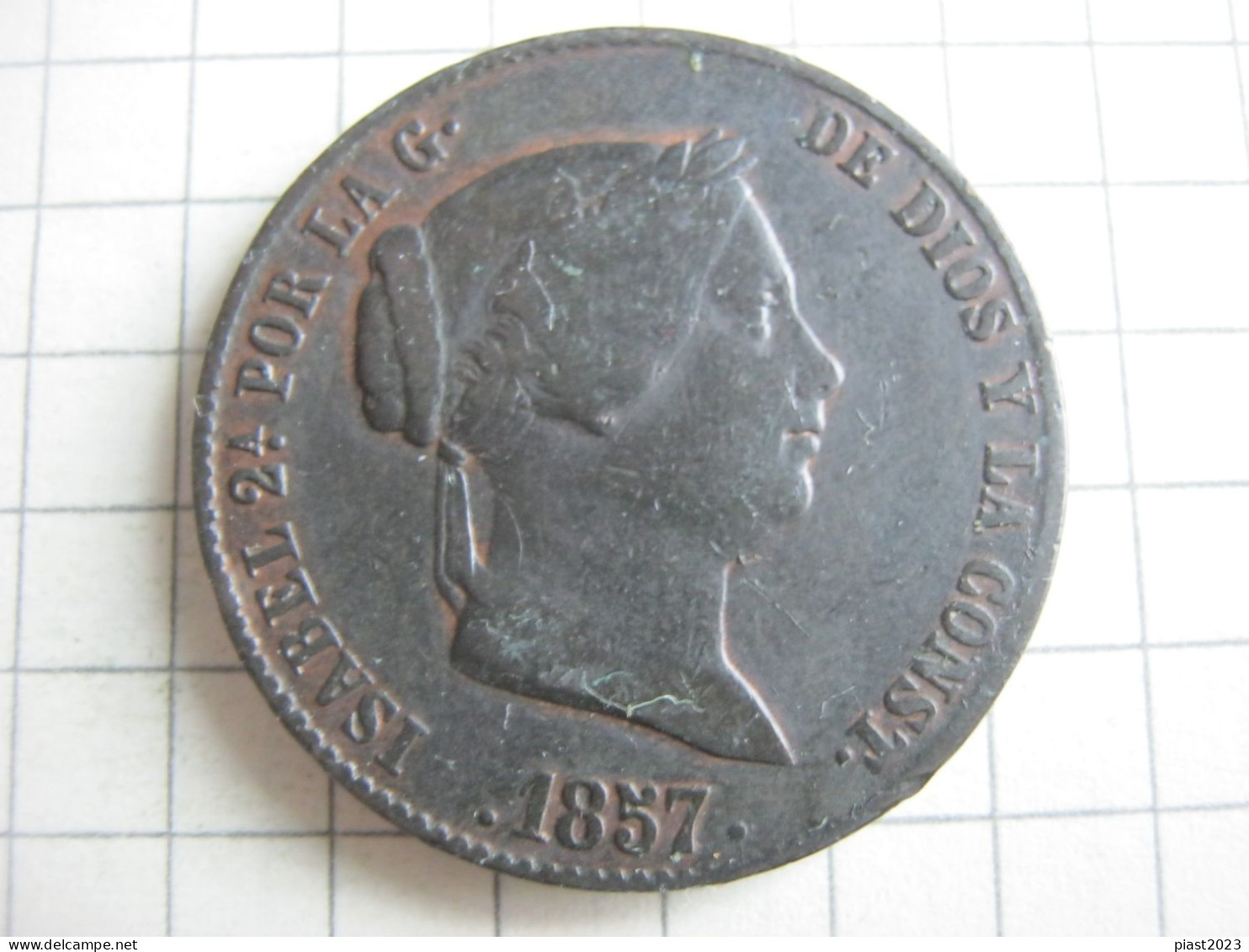 Spain 25 Centimos 1857 - First Minting