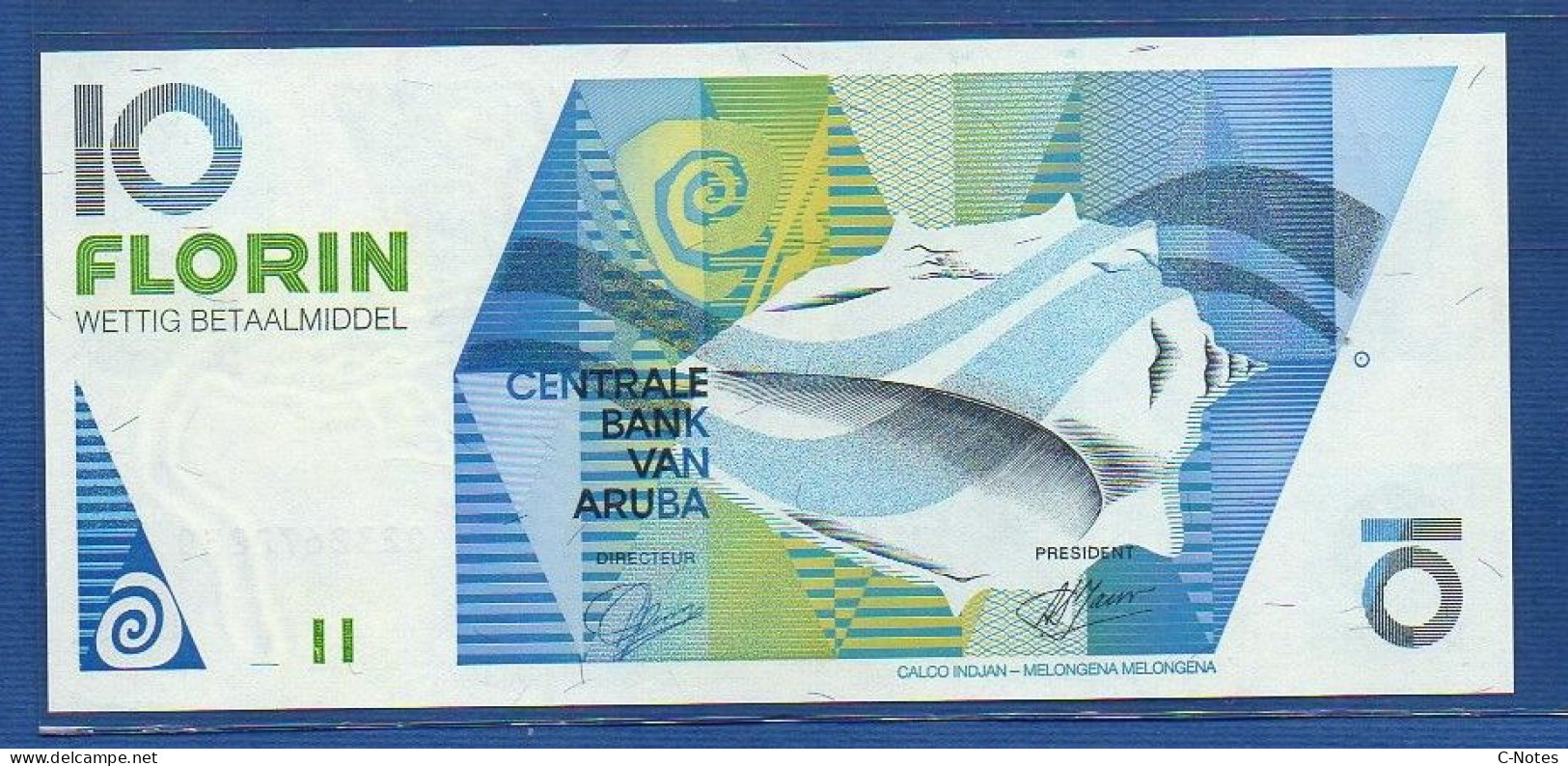 ARUBA - P.11 – 10 FLORIN 1993 UNC, Serie N. 0232672230 - Aruba (1986-...)