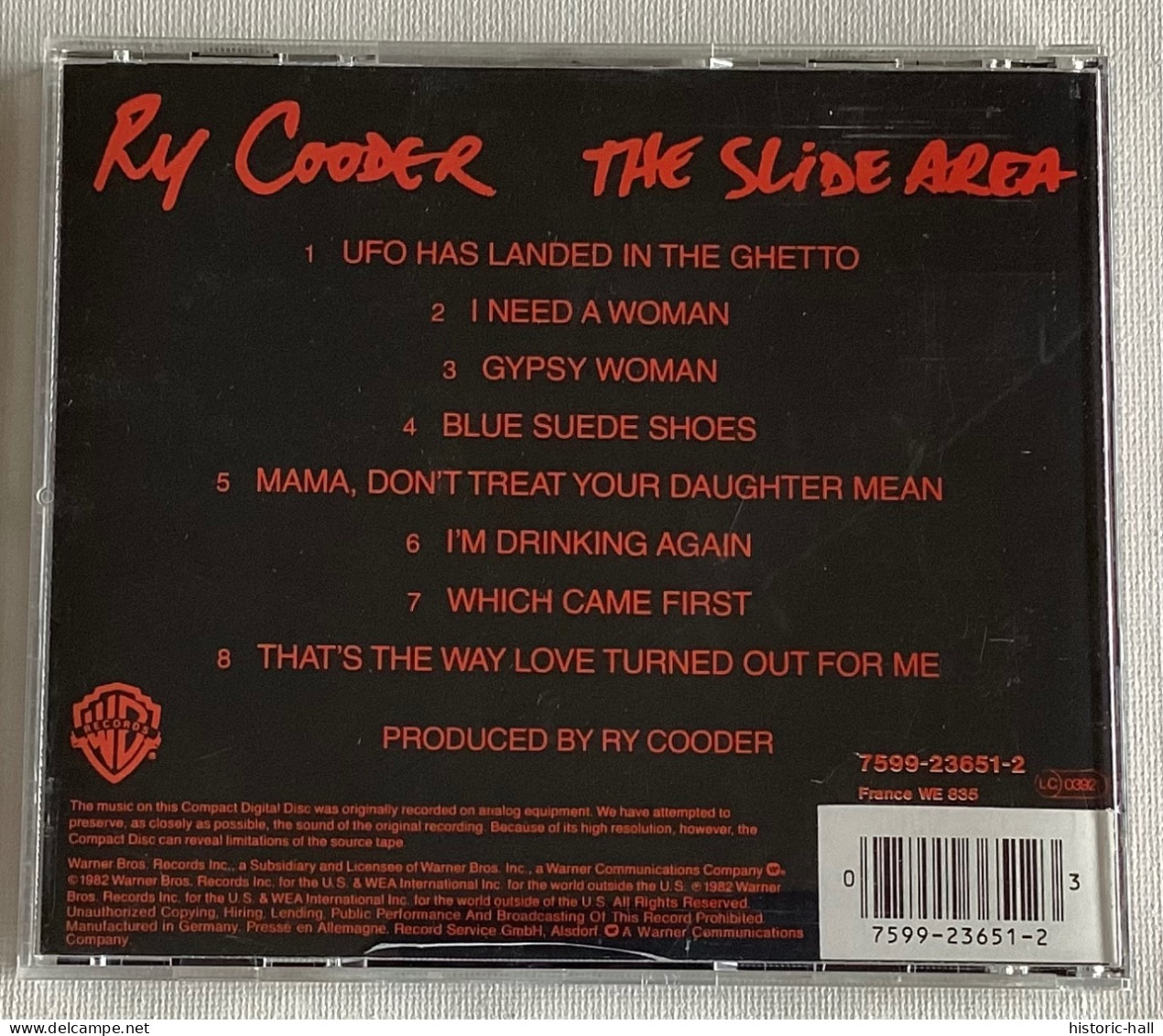 RY COODER - Slide Area - CD - 1982 - German Press - Blues