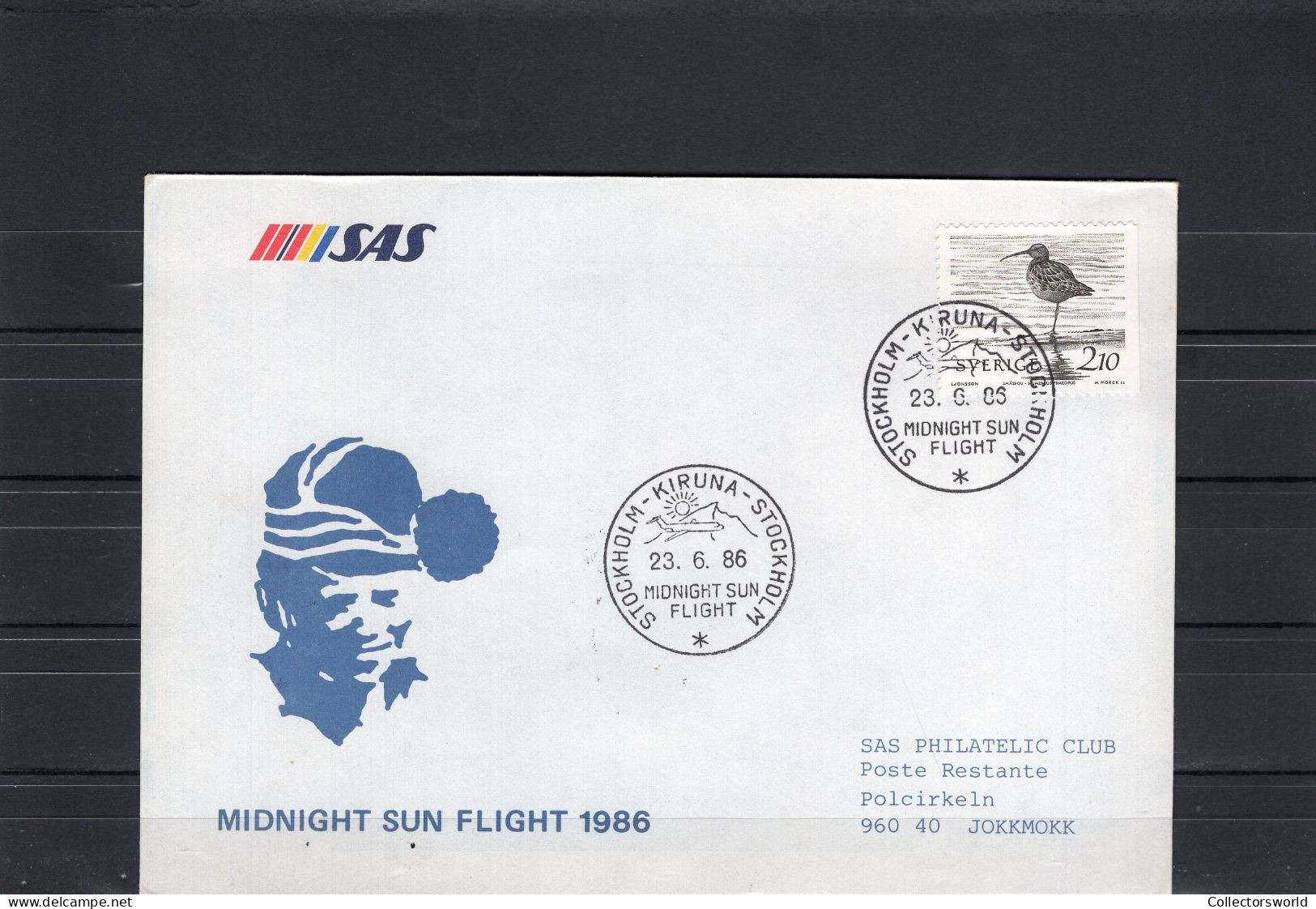 Sweden SAS 1986 Special Flight Cover Midnight Sun Flight 1986 - FDC