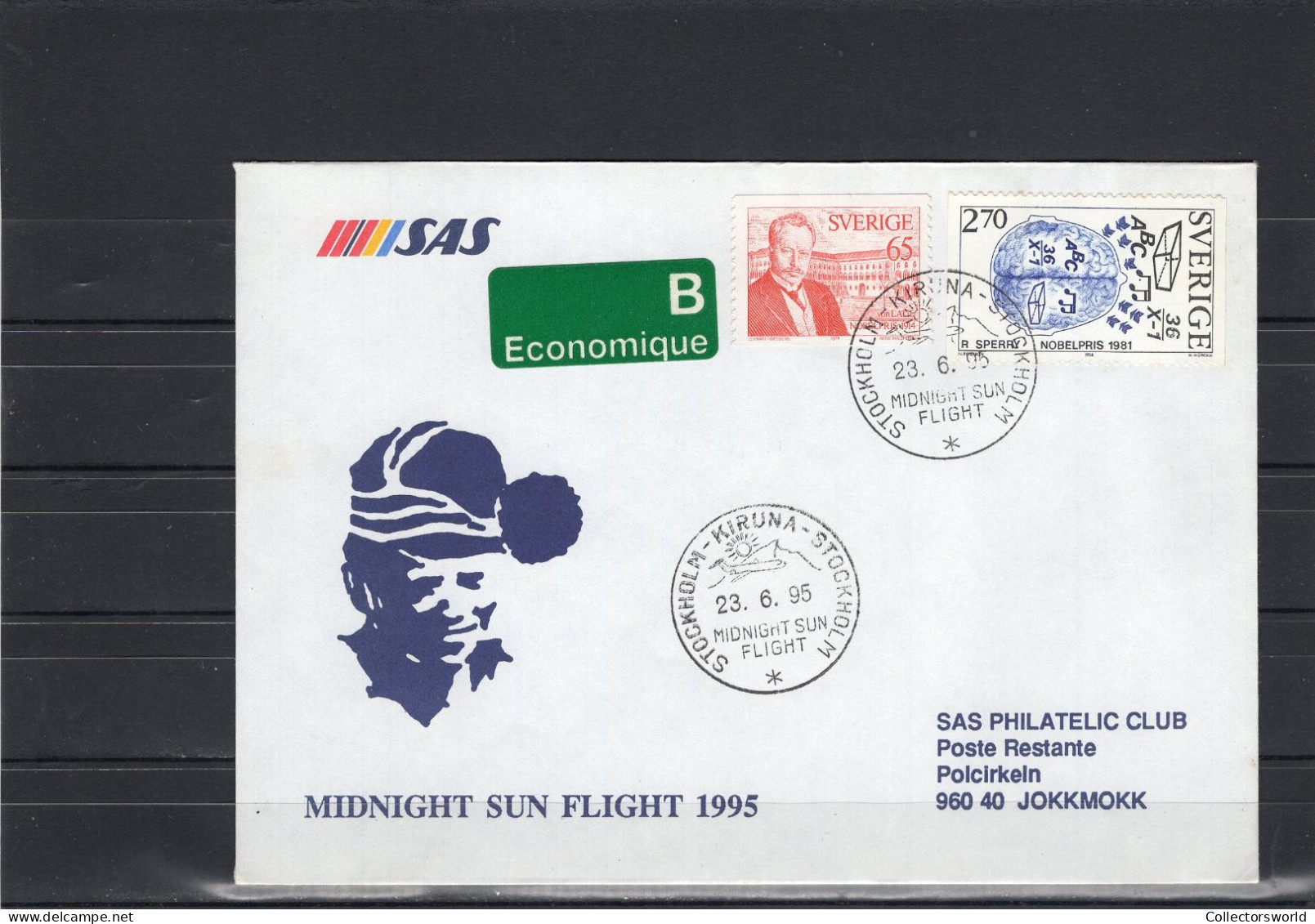 Sweden SAS 1995 Special Flight Cover Midnight Sun Flight 1995 - FDC