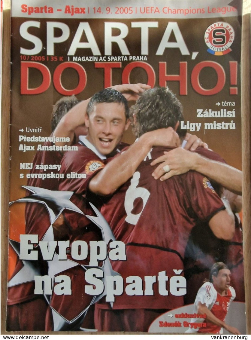 Programme AC Sparta Praha - Ajax Amsterdam - 14.09.05 - UEFA Champions League - Football Soccer Fussball Calcio Programm - Libri