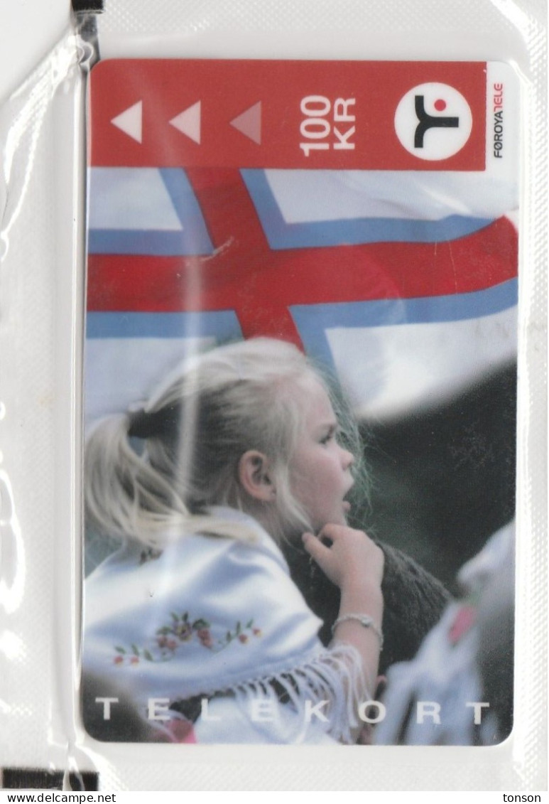 Faroe Islands, OD-034, Mint In Blister 100 Kr, Faroese Map & Flag, Flag, 2 Scans.    SPECIAL OFFER - Islas Faroe