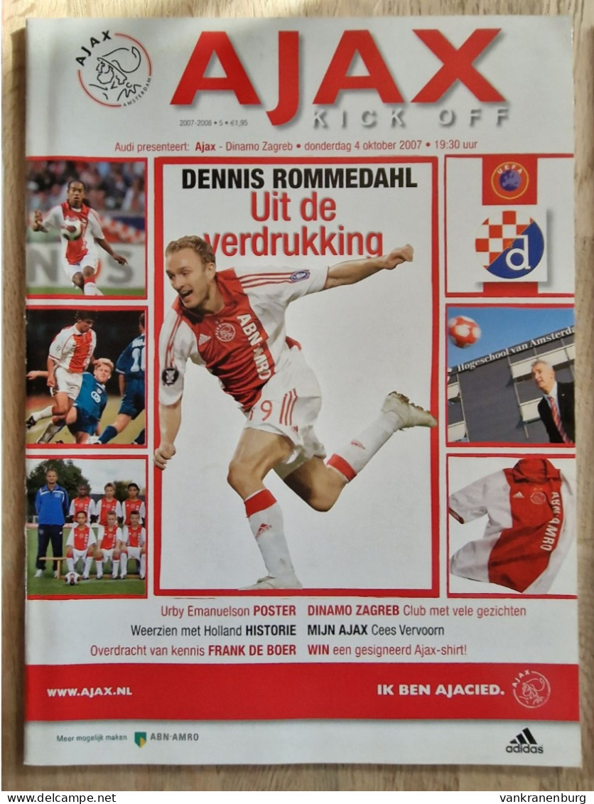 Programme Ajax Amsterdam - Dinamo Zagreb - 04.10.07 - UEFA Cup - Football Soccer Fussball Calcio Programm - Books