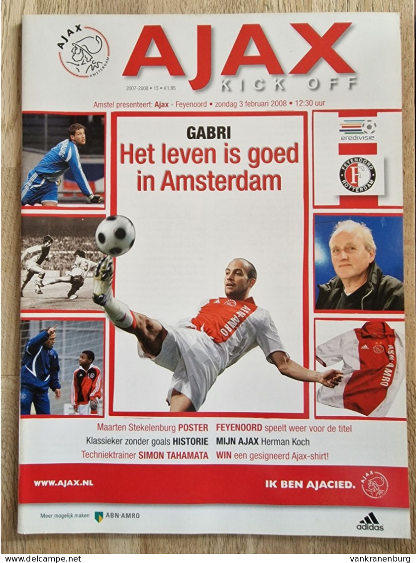 Programme Ajax Amsterdam - Feyenoord Rotterdam - 03.02.08 - KNVB Eredivisie - Football Soccer Fussball Calcio Programm - Books