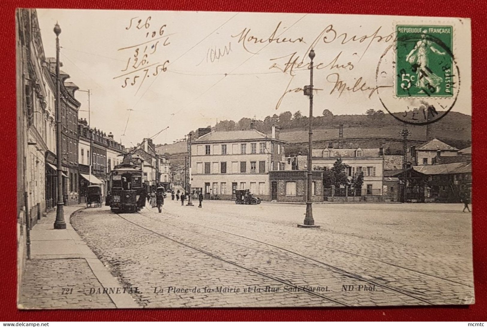 CPA -  Darnétal - La Place De La Mairie Et La Rue Sadi Carnot - Darnétal